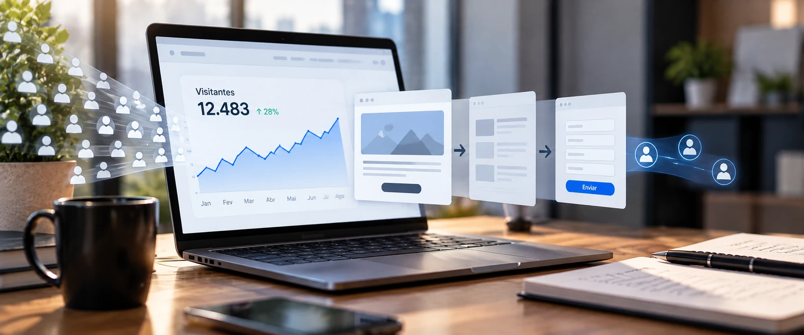 Por que o site recebe visitas e não gera contatos