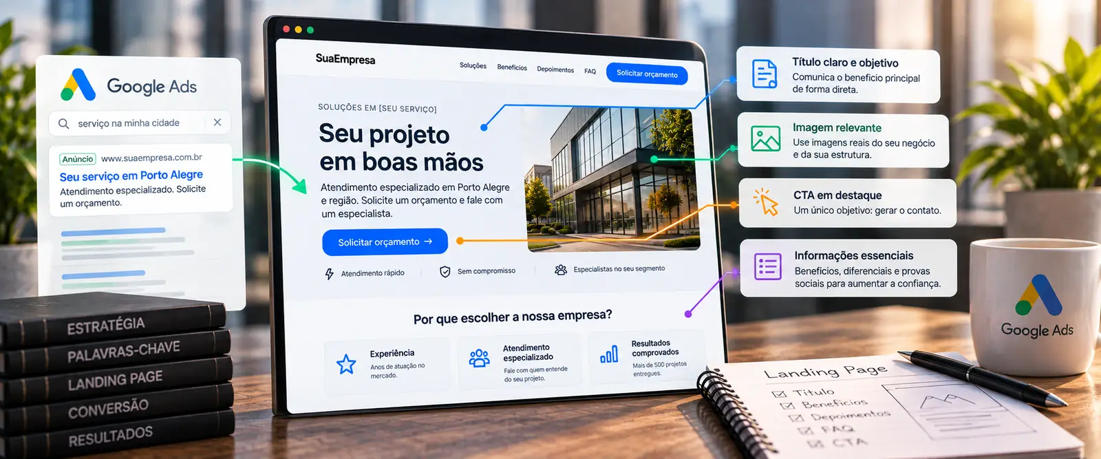 Landing page para Google Ads: como estruturar uma página para campanhas de busca