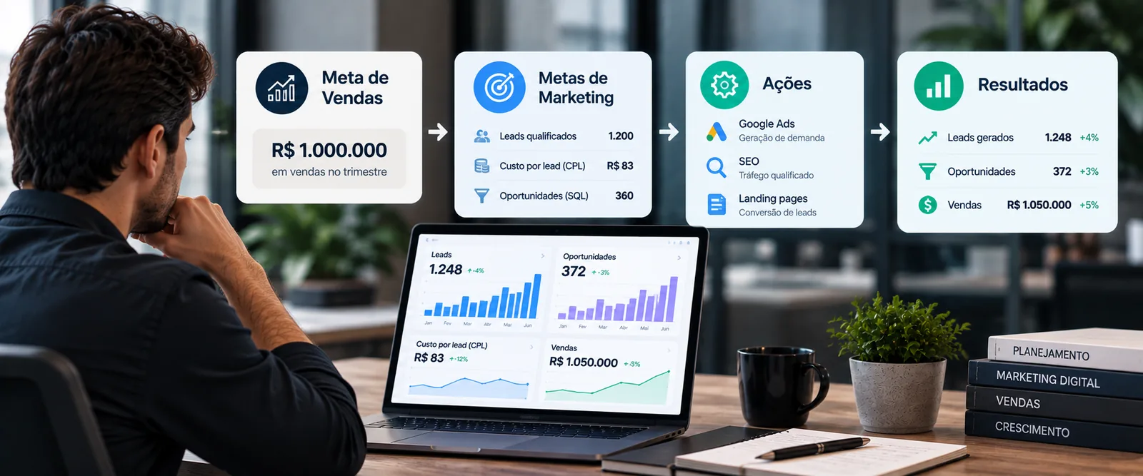 Como definir metas de marketing a partir da meta de vendas