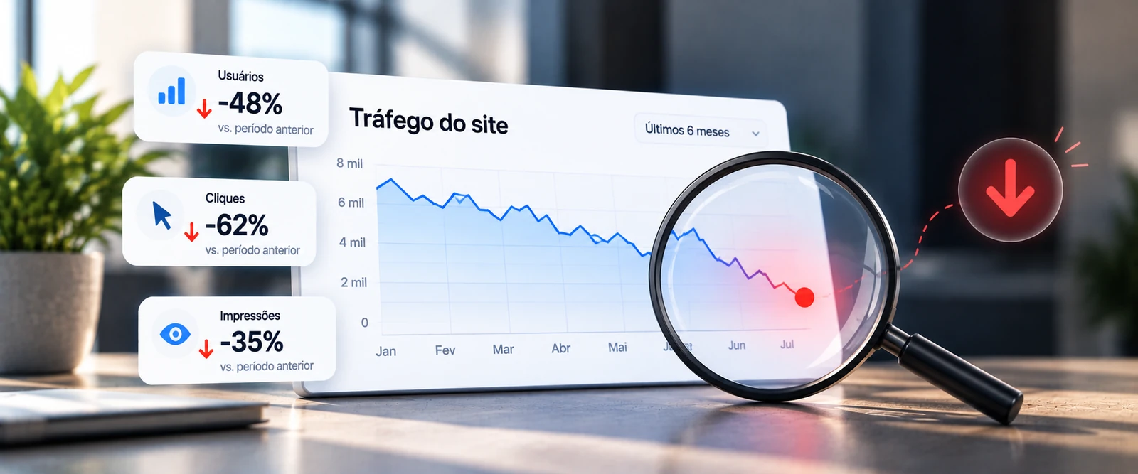 O tráfego do site caiu: o que verificar primeiro