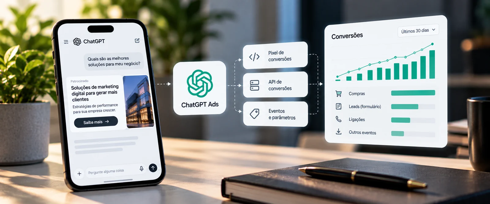 Como medir conversões de campanhas no ChatGPT Ads