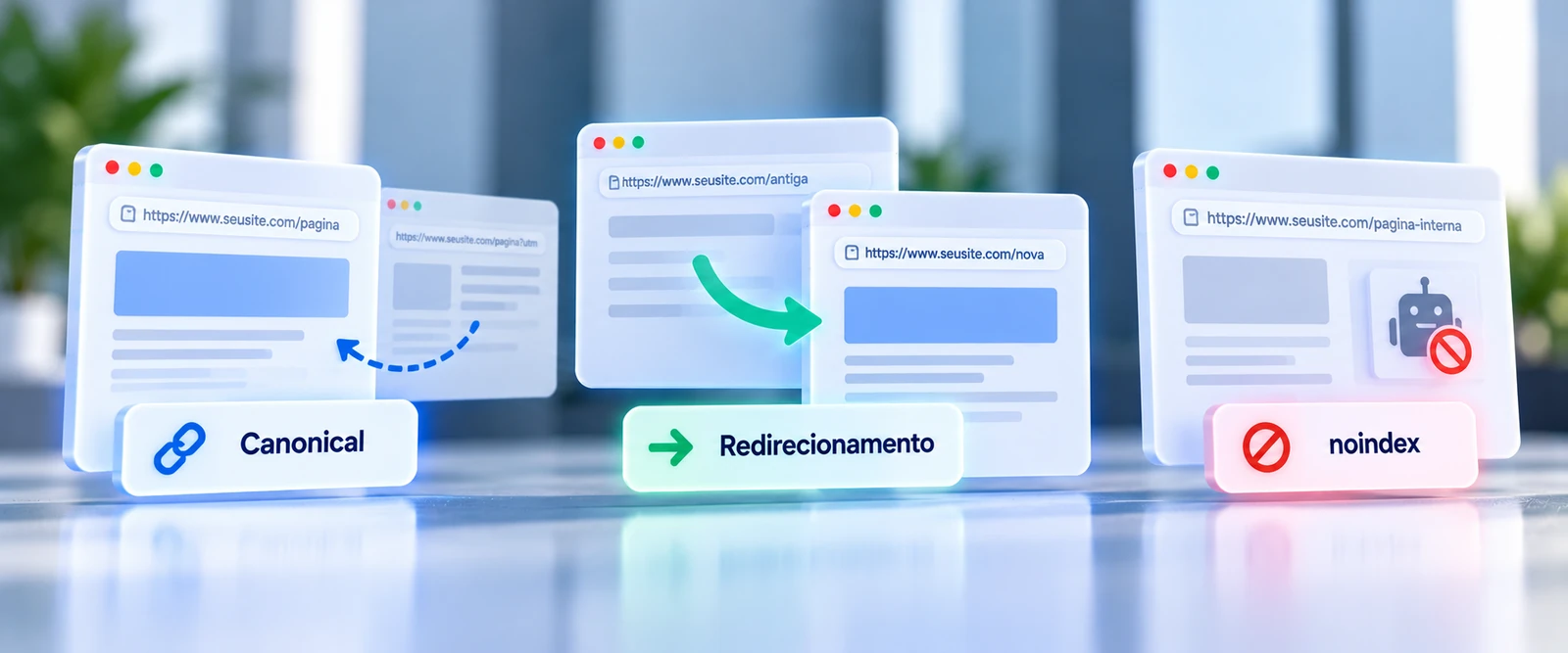 Canonical, redirecionamento ou noindex: qual usar em cada caso?